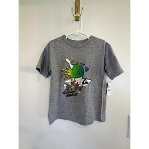 Quiksilver Boys Graphic T Shirt 4T Gray Hawaii Surf Skate NWT Cotton Tee